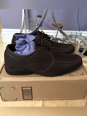 Men's Dark Brown Lace-Up Derby Shoes